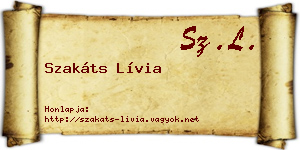 Szakáts Lívia névjegykártya